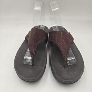 Fitflop Womens Lulu Sandal Size 8 Shimmer Bronze Thong Slide Flip Flop